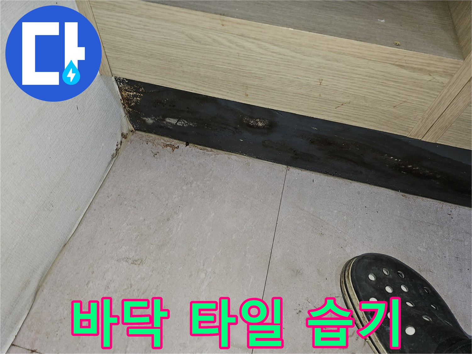 의정부 금오동 현장-습기가 스며든 타일 틈새와 마감재 부위