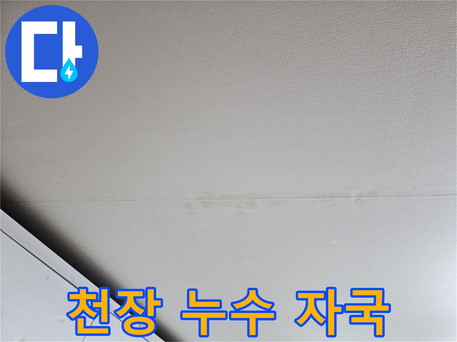누수가 지나간 경로를 보여주는 천장 얼룩
