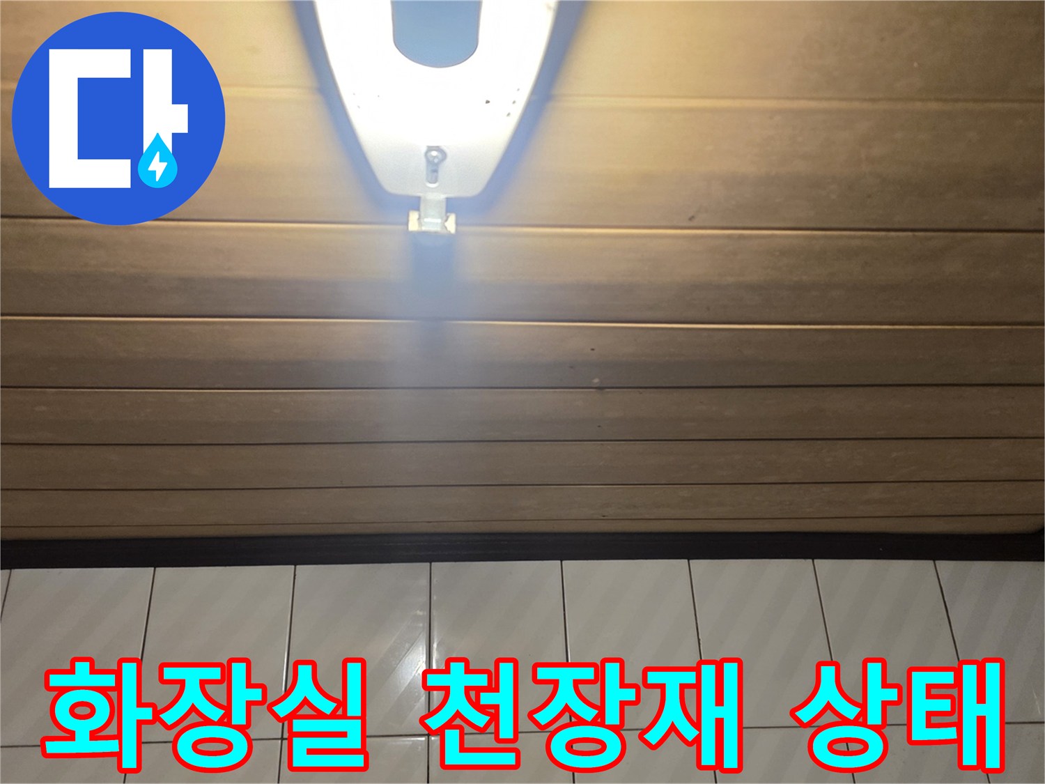 포천 신읍동 현장의-나무 소재 천장 마감재와 조명 상태를 보여주는 사진입니다.