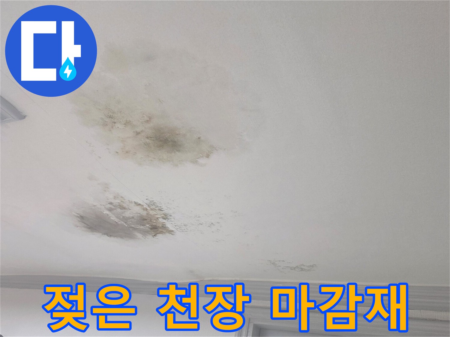 광주 송정동 현장 - 물이 스며들어 곰팡이가 발생한 거실 천장