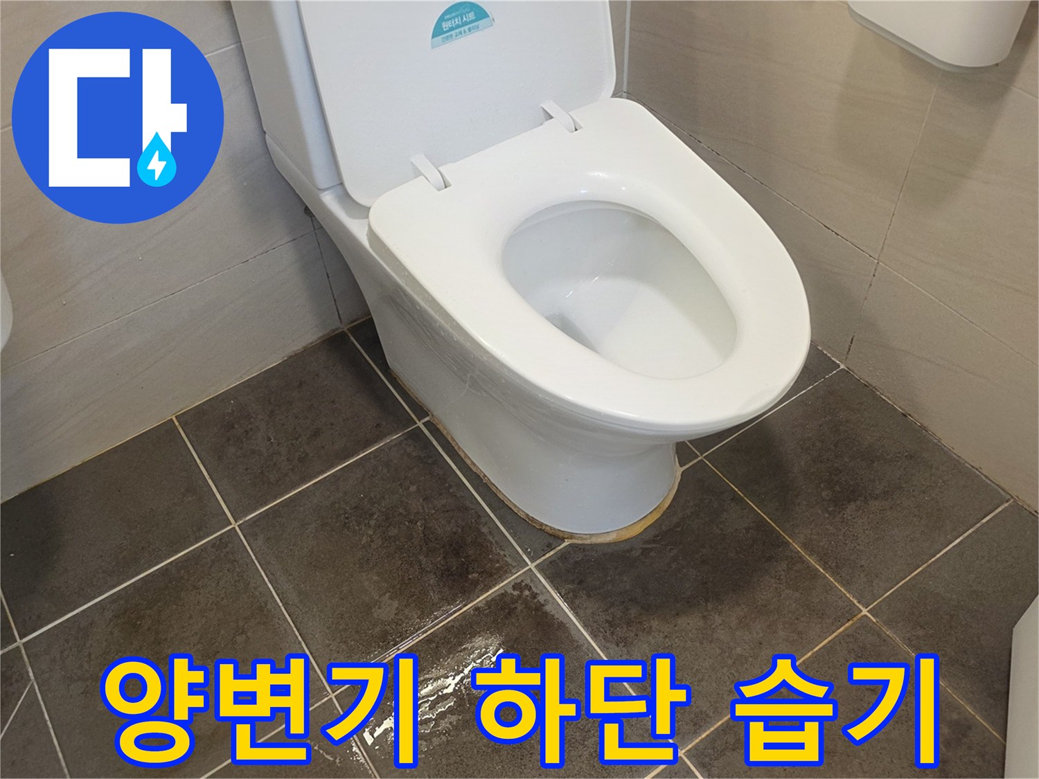 양변기-주변-타일-사이-물기가-맺힌-모습