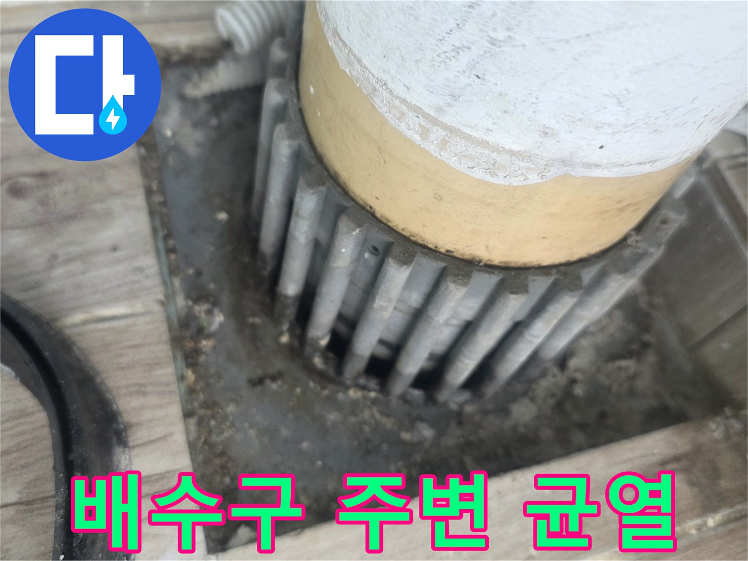 배수구-주변의-갈라진-틈새와-습기