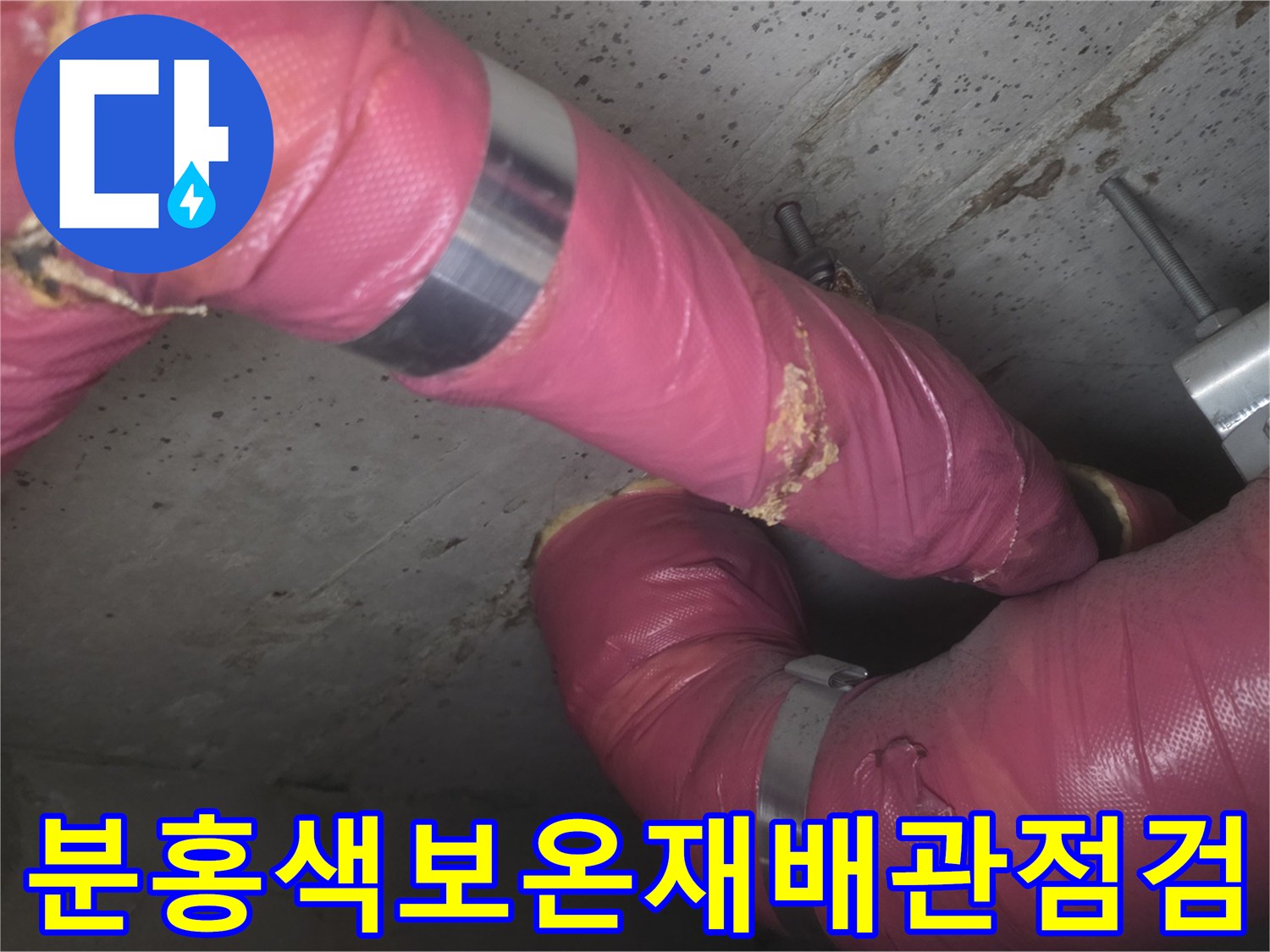 의정서 신곡동-화장실 천장 내부 배관 보온재 상태 확인 사진